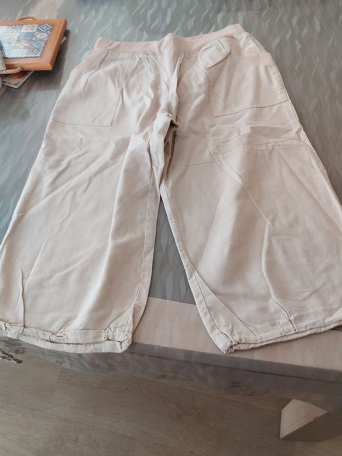 Pantacourt beige taille 46 tbe - photo numéro 2