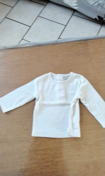 Polo manches longues , mixte , blanc, 3M