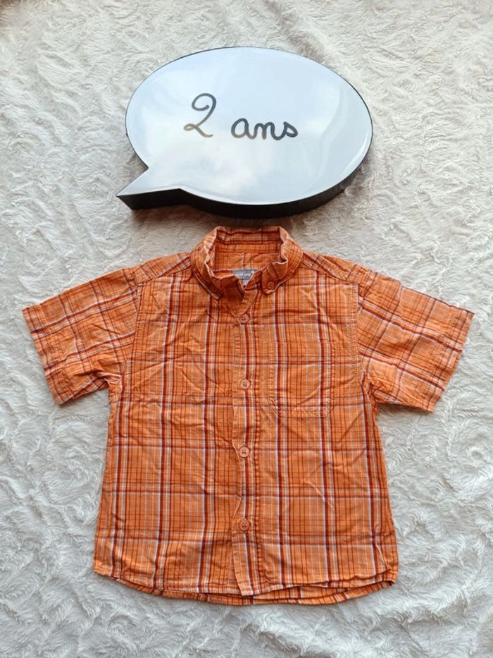 Chemise manches courtes à carreaux Garçon 2 ans Best way 100% coton