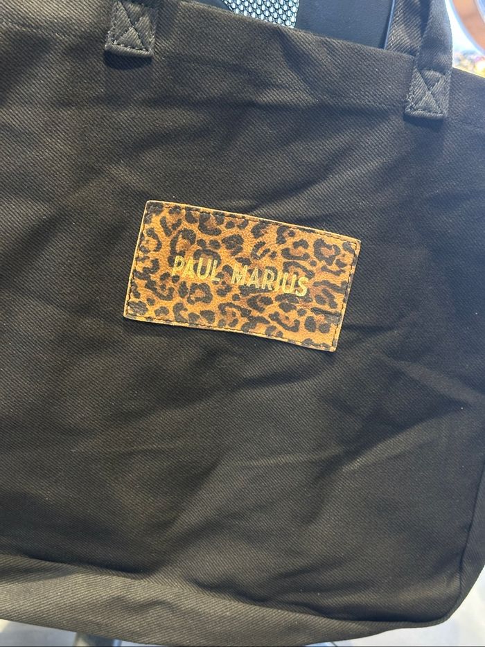Sac cabas en toile noire Paul Marius neuf - photo numéro 2