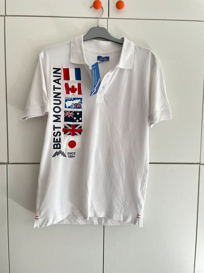 Polo blanc taille L Best Mountain