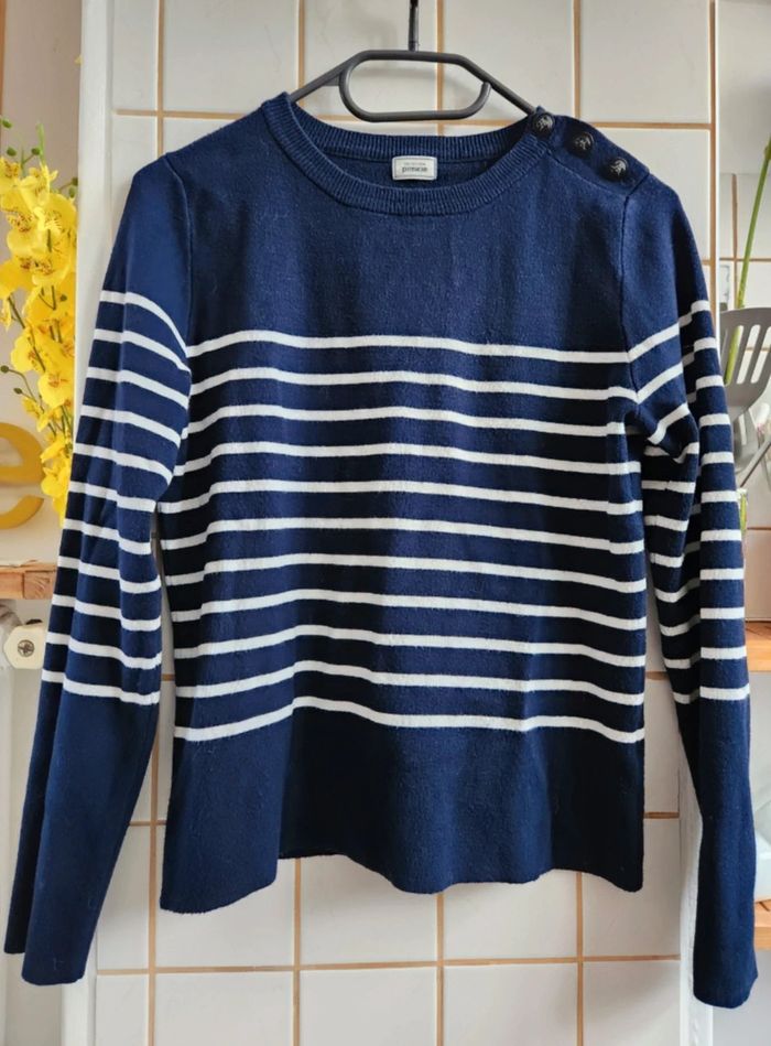 Pull marinière marine et blanc Pimkie