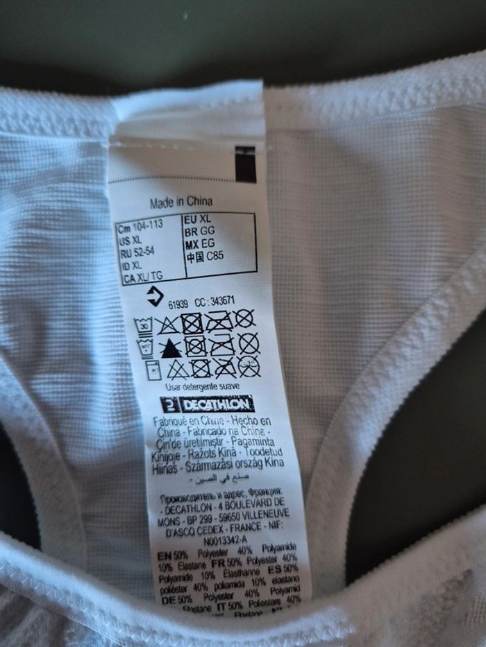 Brassière de sport blanche, taille xl, decatlon - photo numéro 3