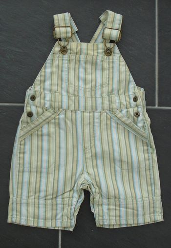 Jolie salopette courte à rayures Obaïbi garçon 6 mois (67 cm)