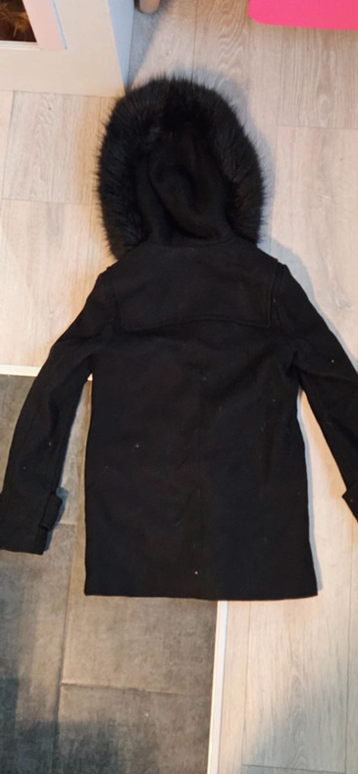 Manteau noir classique avec capuche, Zara Woman, taille XS/24 - photo numéro 9