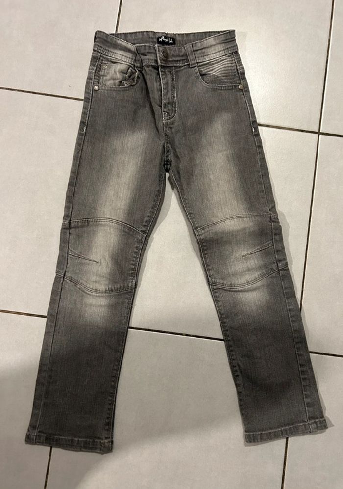 Lot 2 jeans gris 8 ans - photo numéro 3