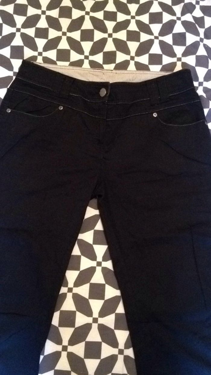 Pantalon noir coutures argentées - photo numéro 4