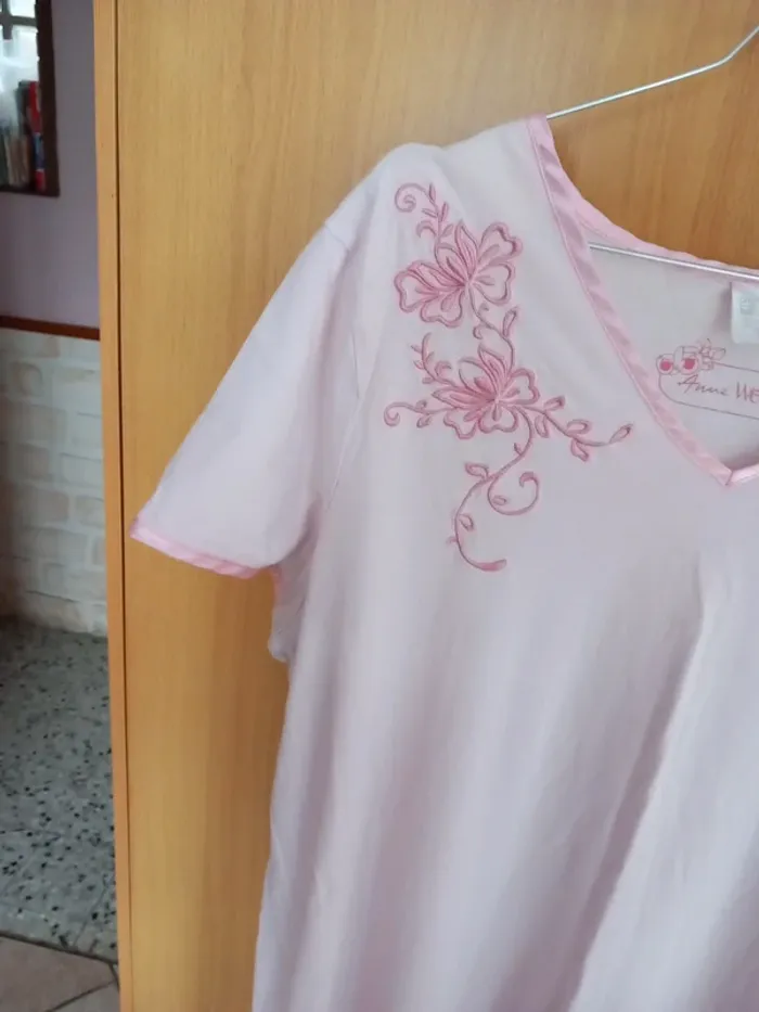 👵chemise de nuit coton rose T50 A Weyburn - photo numéro 2