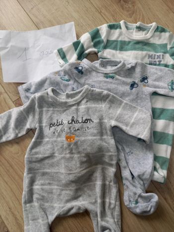 Lot 3 pygama hiver 1 mois