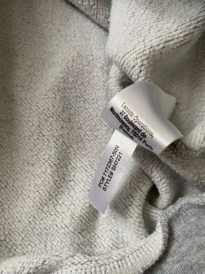 Sweat à capuche Lacoste /Taille XS /Gris - photo numéro 9