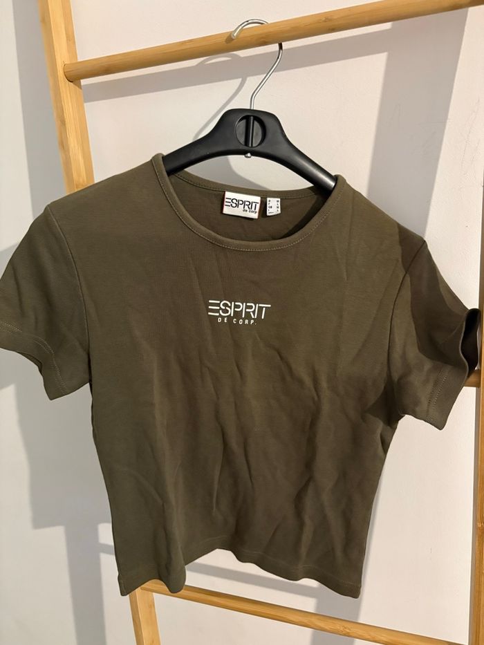T-shirt Crop Top Esprit de Corp Vert Kaki (Olive) Vintage/Y2K Taille M