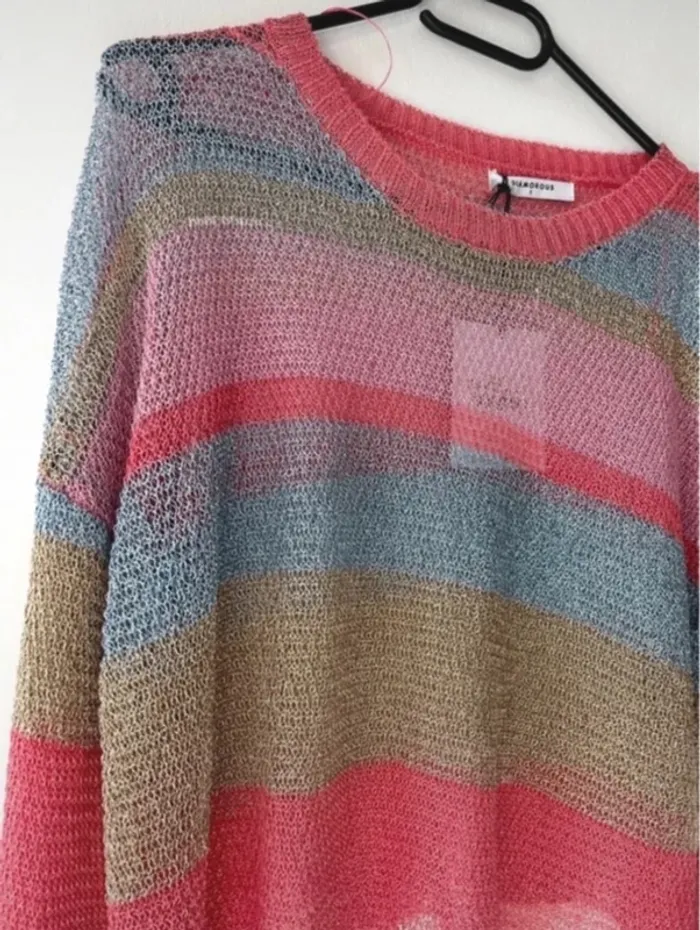 🌈 Magnifique pull court multicolore - Glamorous T/S-M 🌈 - photo numéro 5