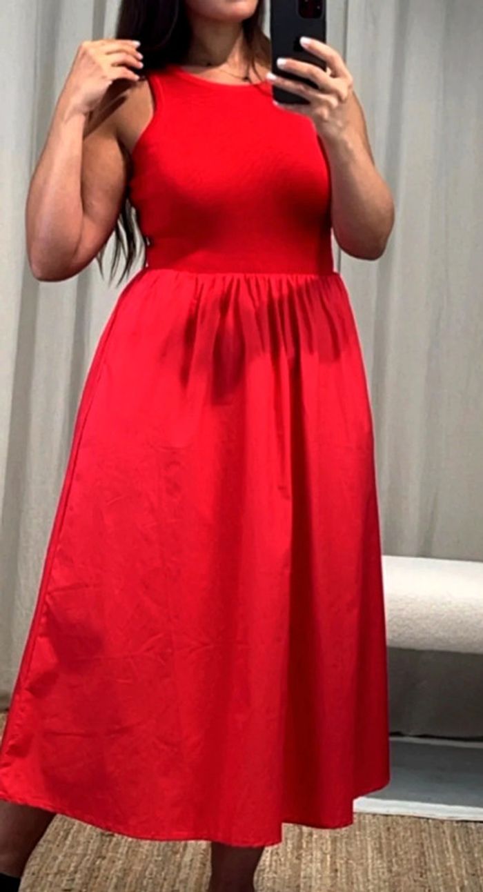 Robe rouge longue viscose - photo numéro 4