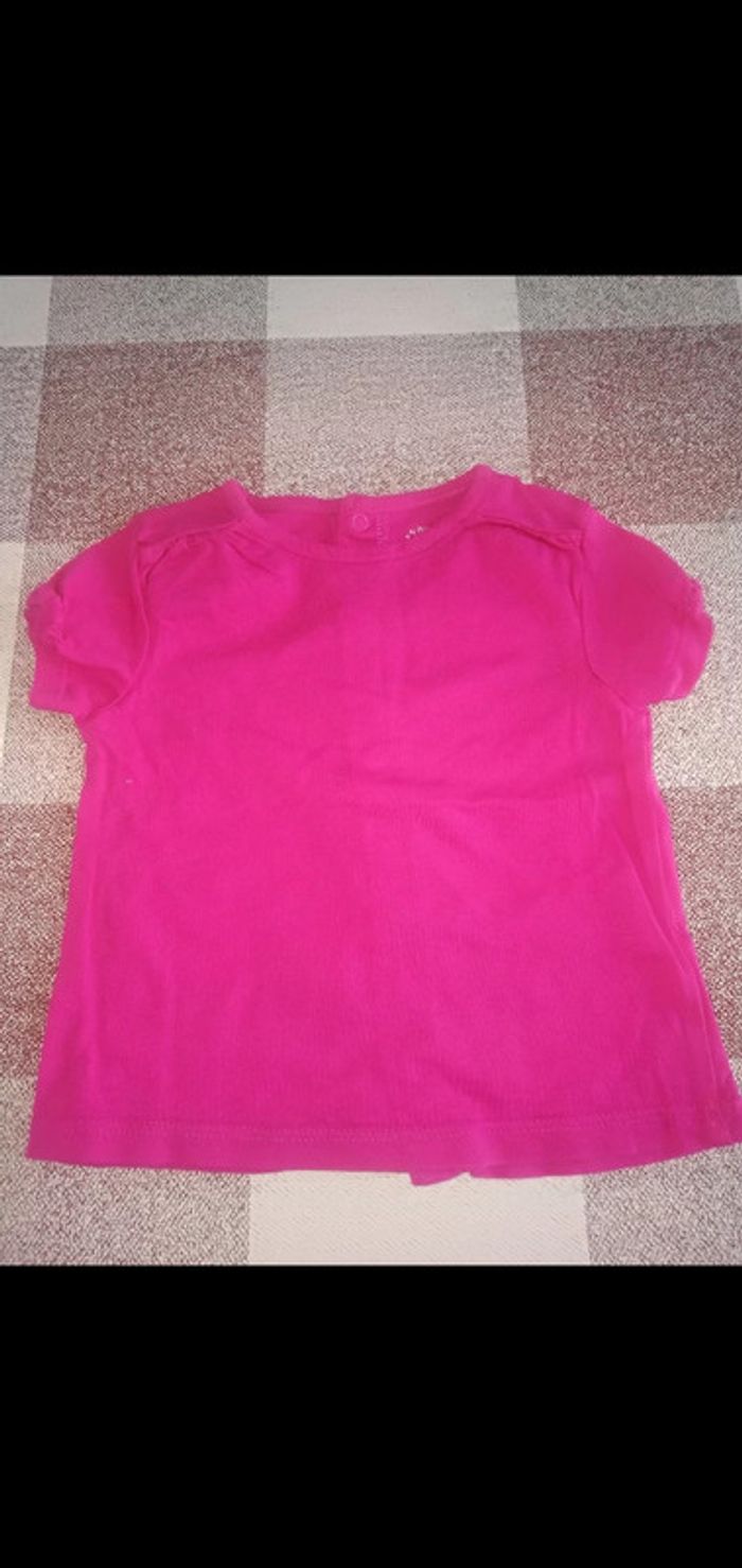 Tee shirt 6 mois rose manches courtes kitchoun