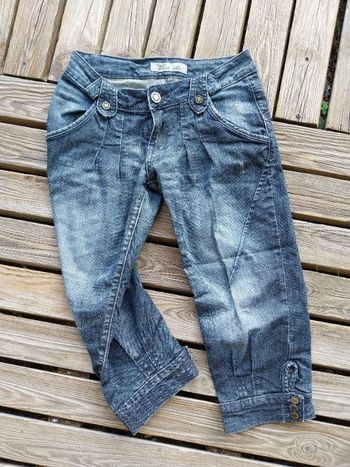 Pantalon jeans court 3/4 Miss Chic