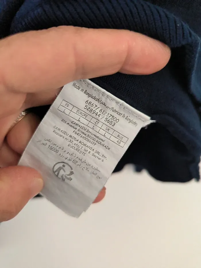 Pull habillé. Bleu marine. Camaïeu. Taille L - photo numéro 3