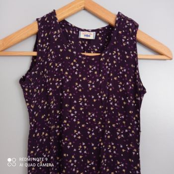 Robe longue violette petites fleurs t34