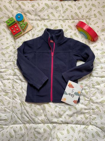 gilet zippé polaire violet 5 ans tissaia