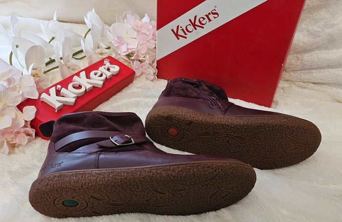 Bottes Bottines Cuir Zip Kickers T36 - photo numéro 2