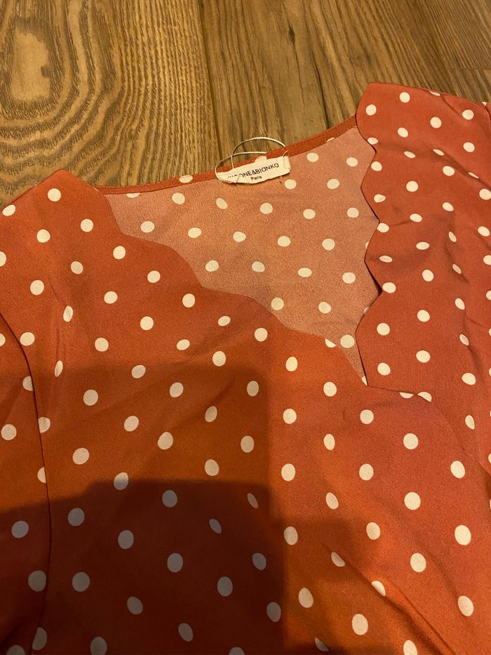 Robe été taille S vieux rose à pois blanc - photo numéro 4