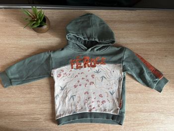 Sweat à capuche petit béguin garçon taille 3 ans vert kaki