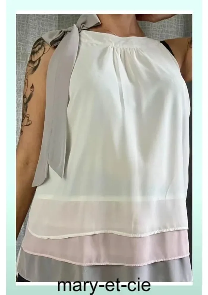 SOLDE - Blouse fluide sans manches taille 40 - Jacqueline Riu - photo numéro 5
