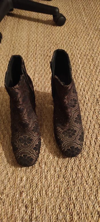 Bottines marron noire et dorée