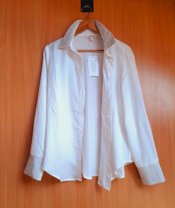 Chemise blanche incrustée de diamants XL et XXL