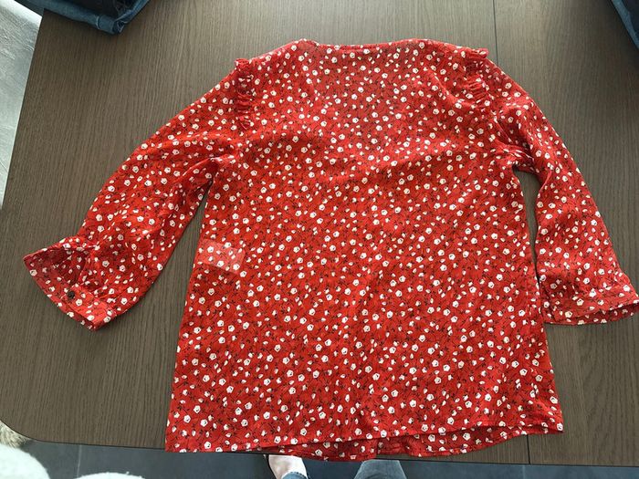 Blouse fluide à fleurs rouge Etam - photo numéro 3