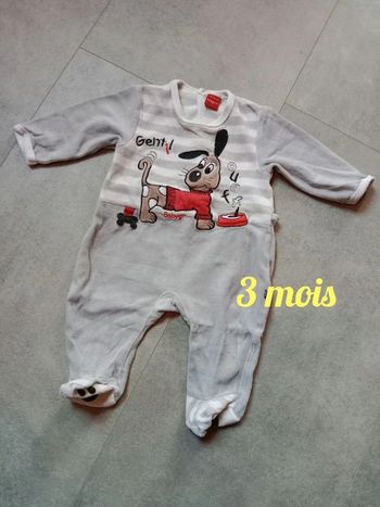 Pyjama velours, 3 mois