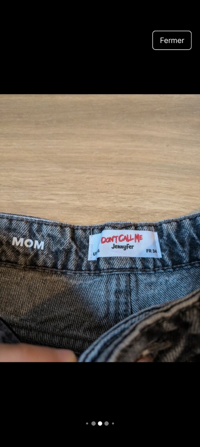 Jean mom troué xs - photo numéro 2