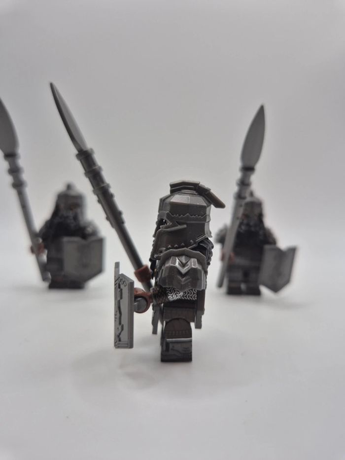 Figurines type lego 3 guerriers nains seigneur des anneaux / hobbit - photo numéro 3