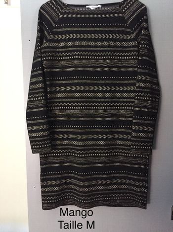 Robe d’hiver noir/doré Mango Taille M