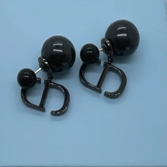 Boucles d’oreilles perle noir aiguilles argent s925 - photo numéro 6