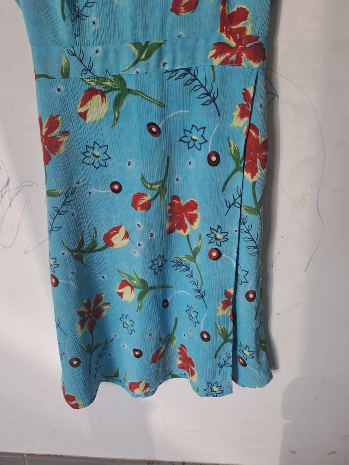 Robe bleu à fleurs Basic One Taille 38 - photo numéro 3