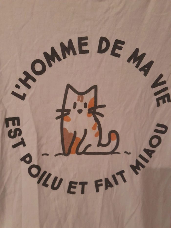 T-shirt du jour humoristique chat taille s - photo numéro 2