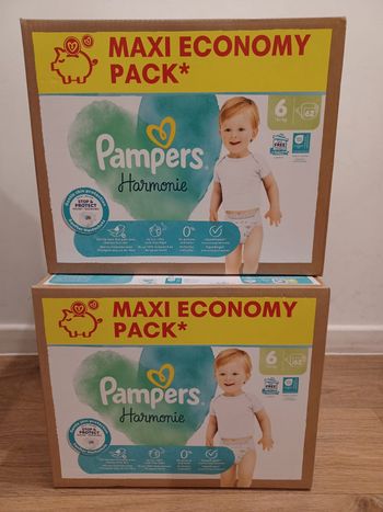 2 cartons Pampers harmonie MaxiEcoPack Taille 6 - carton de 62 couches
