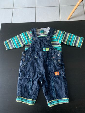 Ensemble salopette + haut manche longue