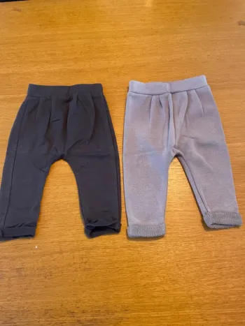 2 pantalons souples fille 9 mois