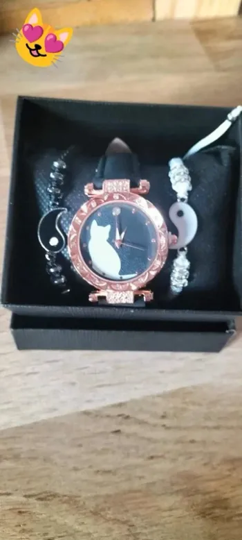 Coffret montre et 2 bracelets Yin et Yang