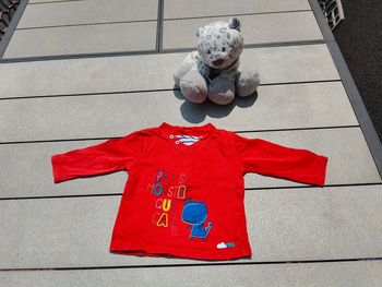 Tee shirt ml garçon rouge 12 mois