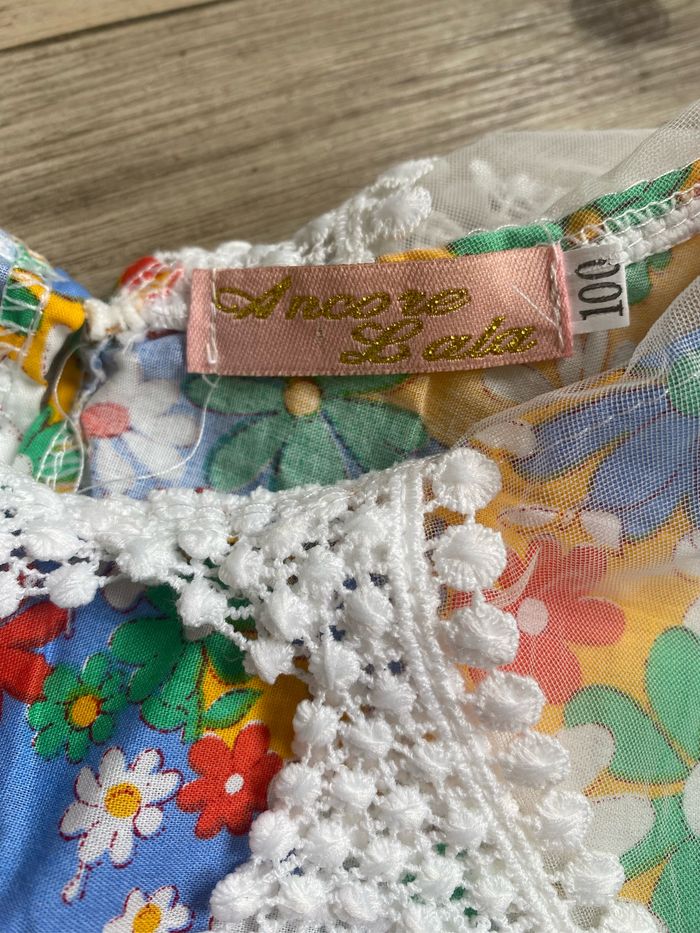 Robe liberty avec col dentelle transparente 3/4 ans - photo numéro 6