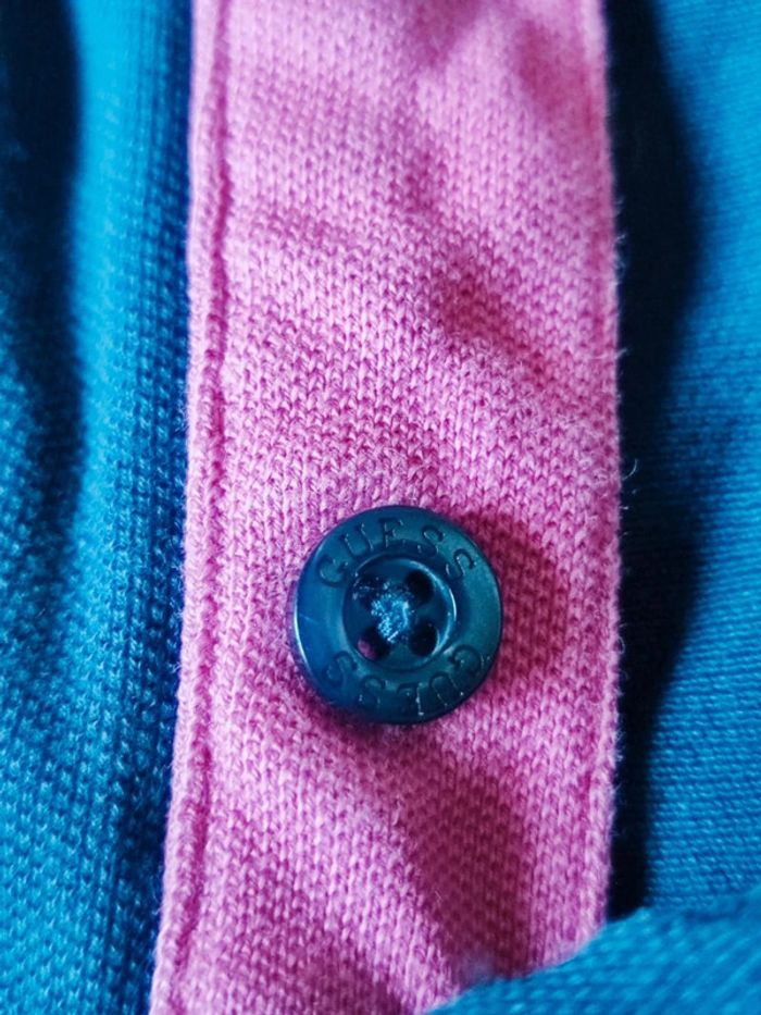 Polo Guess homme bleu Marine et rose fushia t s 36 - photo numéro 6