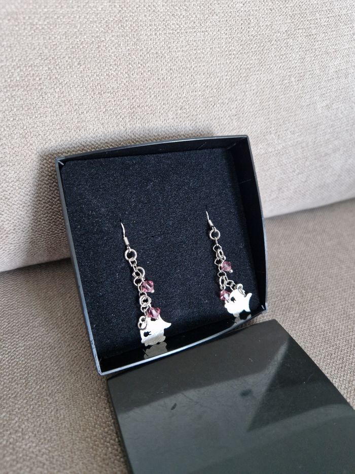 Boucles d'oreilles pendantes poissons argent 925/1000 - photo numéro 5