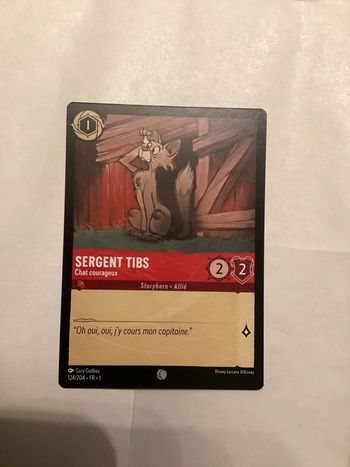 carte disney ravensburger lorcana FR sergent tibs allié 124/204.FR.1  Non foil première édition