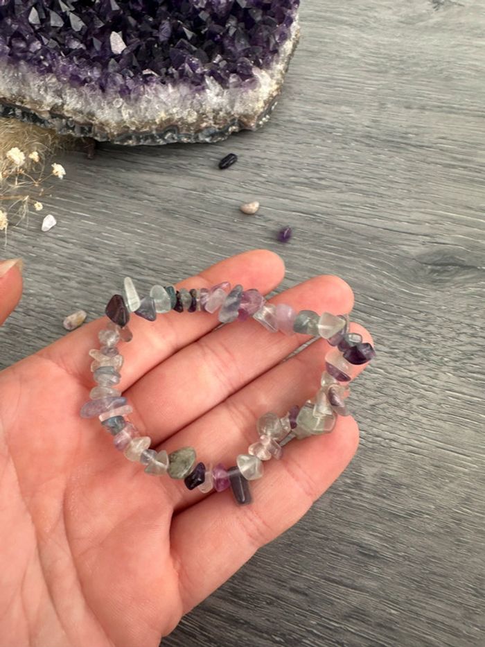 Bracelet en fluorite véritable du Mexique - Pierre véritable - photo numéro 4