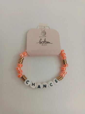 Bracelet orangé "chance" perles en céramique et en acier inoxydable  Bohm Neuf avec étiquette