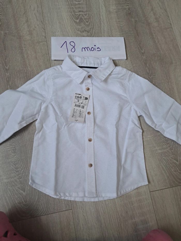Chemise blanche manches longues 18 mois