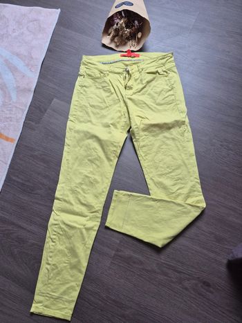 Magnifique pantalon vert/jaune Mango 36