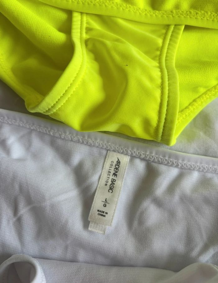 Lot 2 bas de maillots de bain bikini blanc jaune fluo Ardene taille L/40 neuf - photo numéro 8